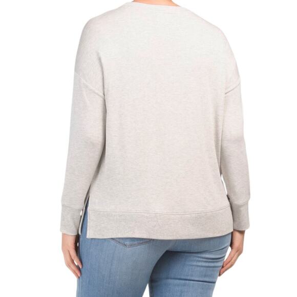 New! For The Republic Women's Plus Amore Graphic Text Soft Jersey Top Sweatshirt - Picture 3 of 5